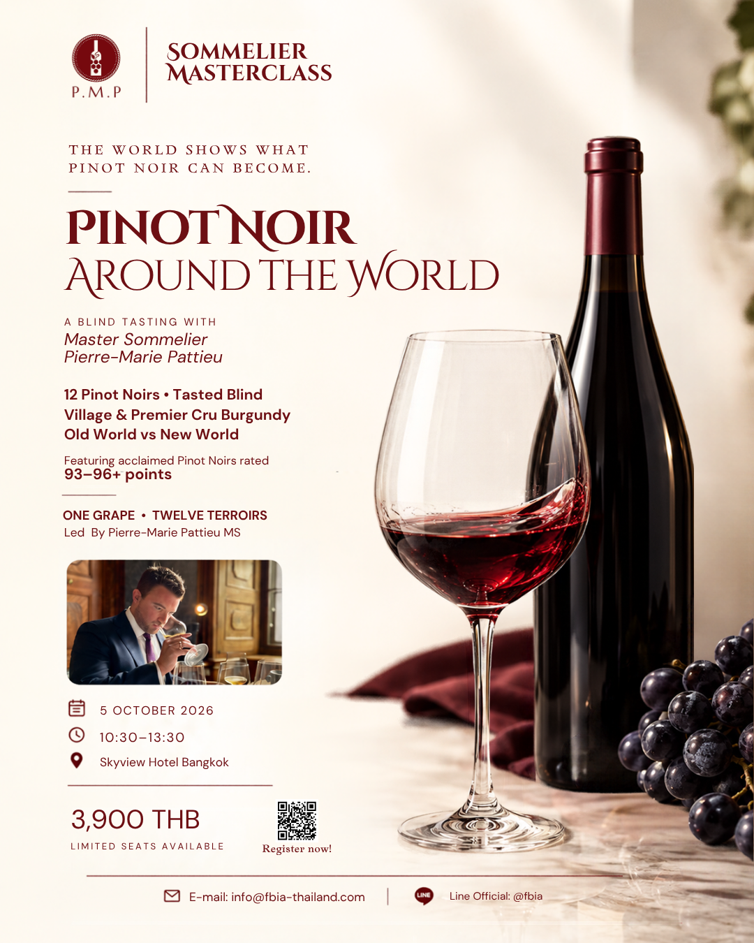 Pinot Noir Around the World — PMP Sommeliers Masterclass, 5 October 2026